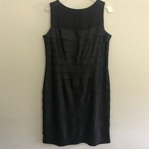 Jones Wear tiered black cocktail dress